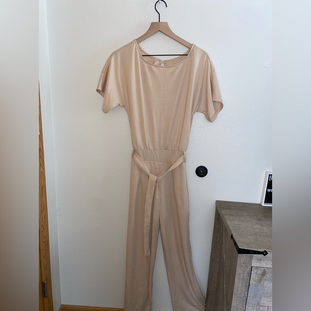 Elegant Tan Jumpsuit